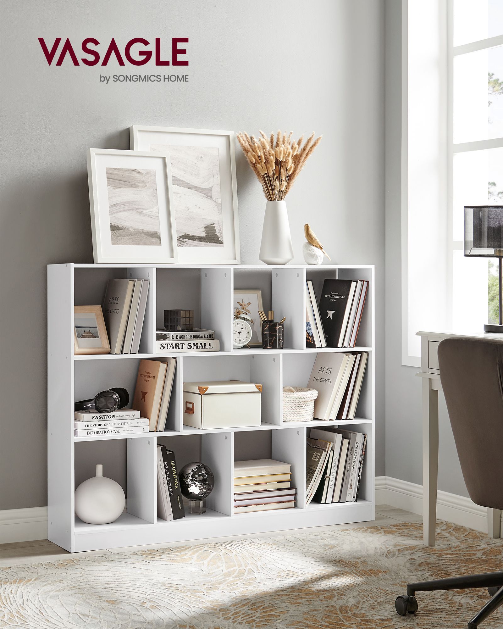 Bookcase – Wood – Multicolor – 11 Storage Bins