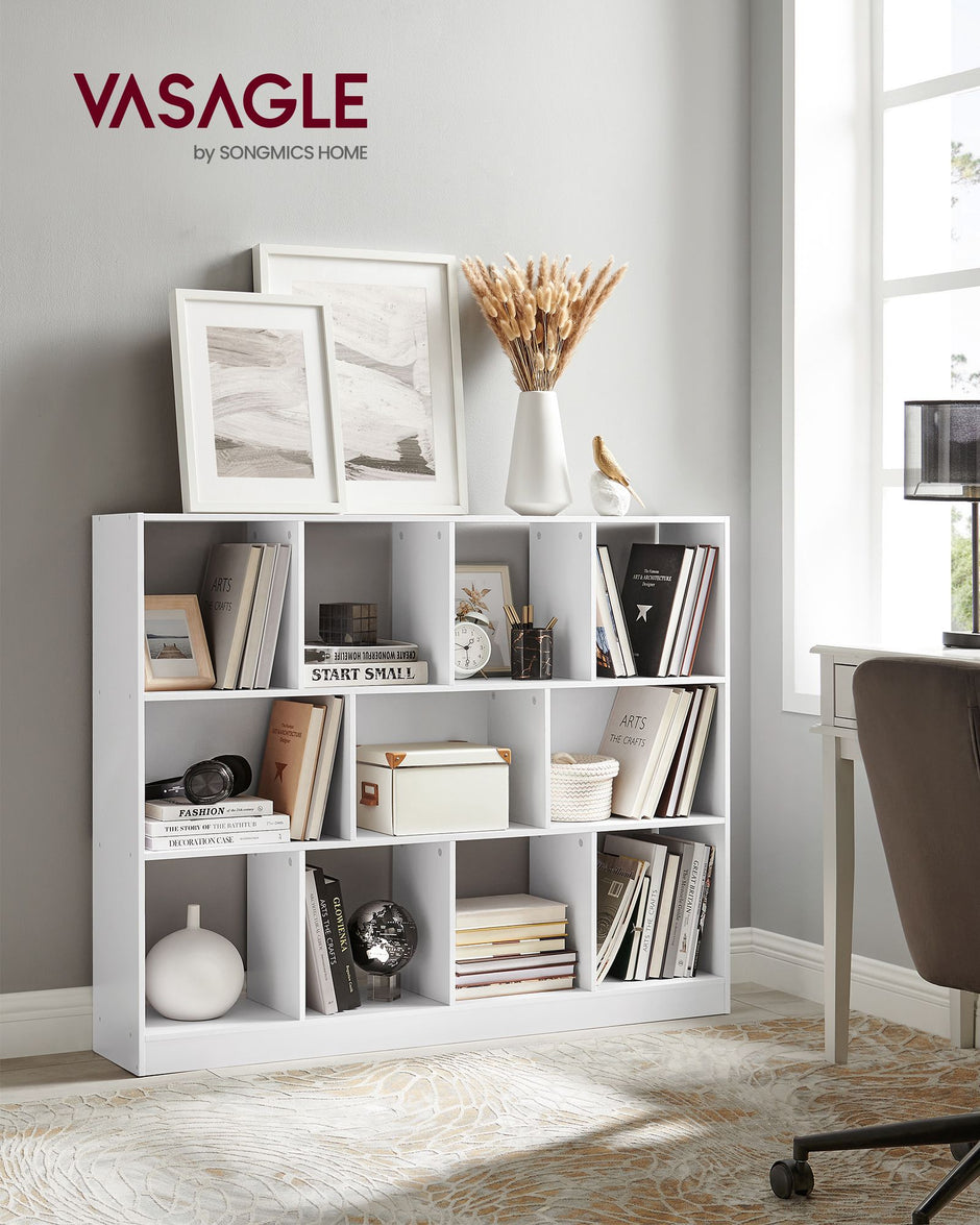 Bookcase – Wood – Multicolor – 11 Storage Bins