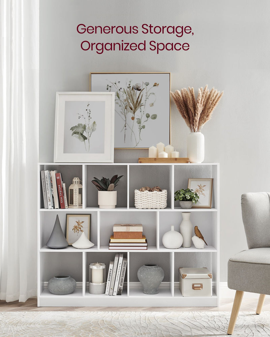 Bookcase – Wood – Multicolor – 11 Storage Bins