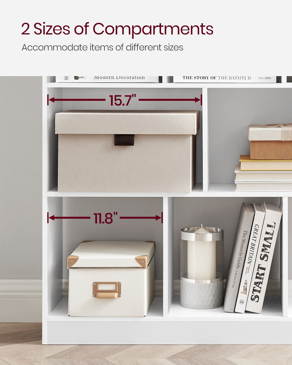 Bookcase – Wood – Multicolor – 11 Storage Bins