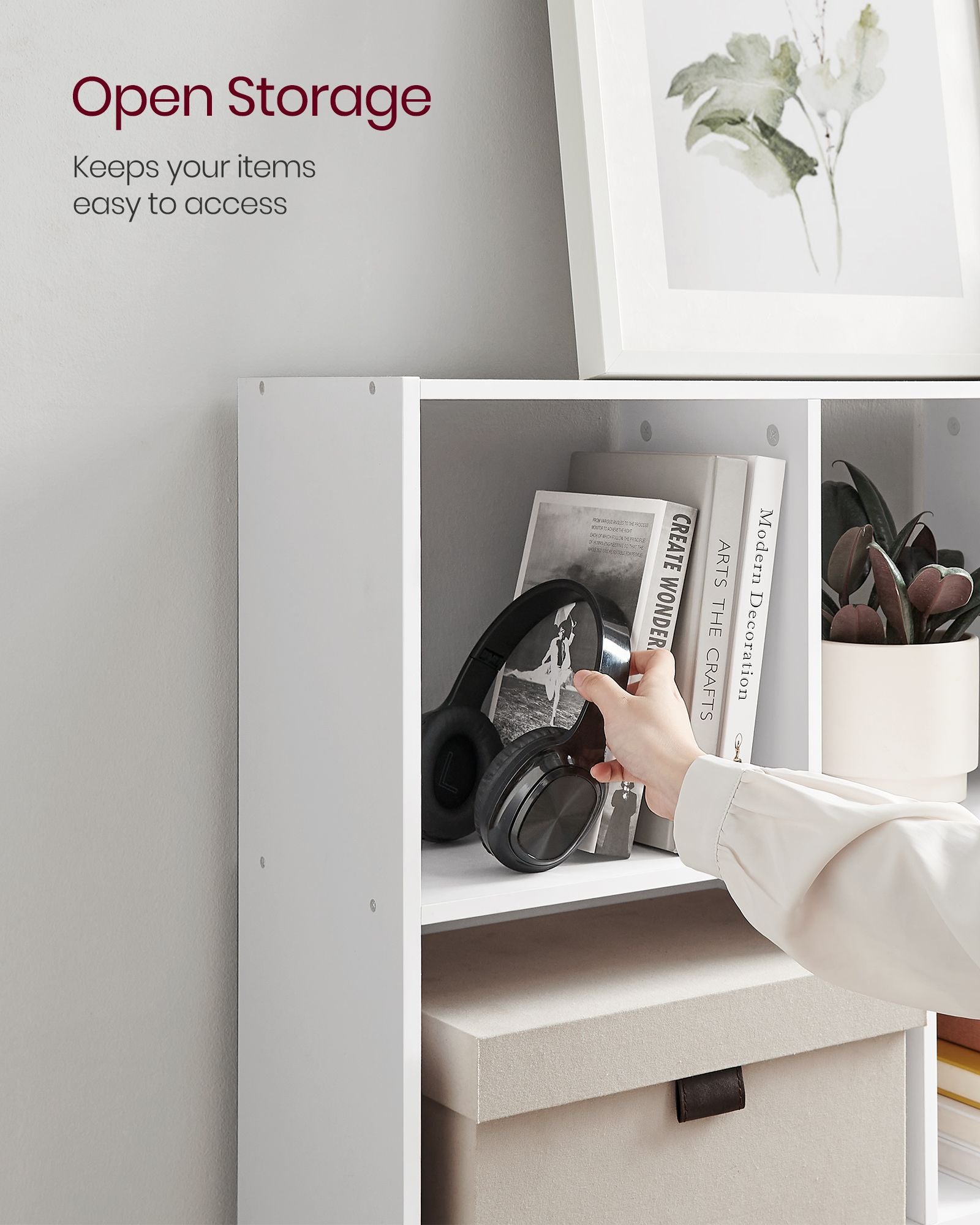 Bookcase – Wood – Multicolor – 11 Storage Bins