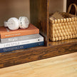 Wooden Bookcase – Rustic Brown – 5 Cubbyholes and 3 Book Organisers