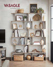Wooden Bookcase – Greige – 6-Tier Design – Freestanding Room Divider