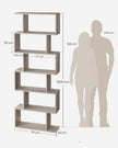 Wooden Bookcase – Greige – 6-Tier Design – Freestanding Room Divider