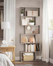 Wooden Bookcase – Greige – 6-Tier Design – Freestanding Room Divider