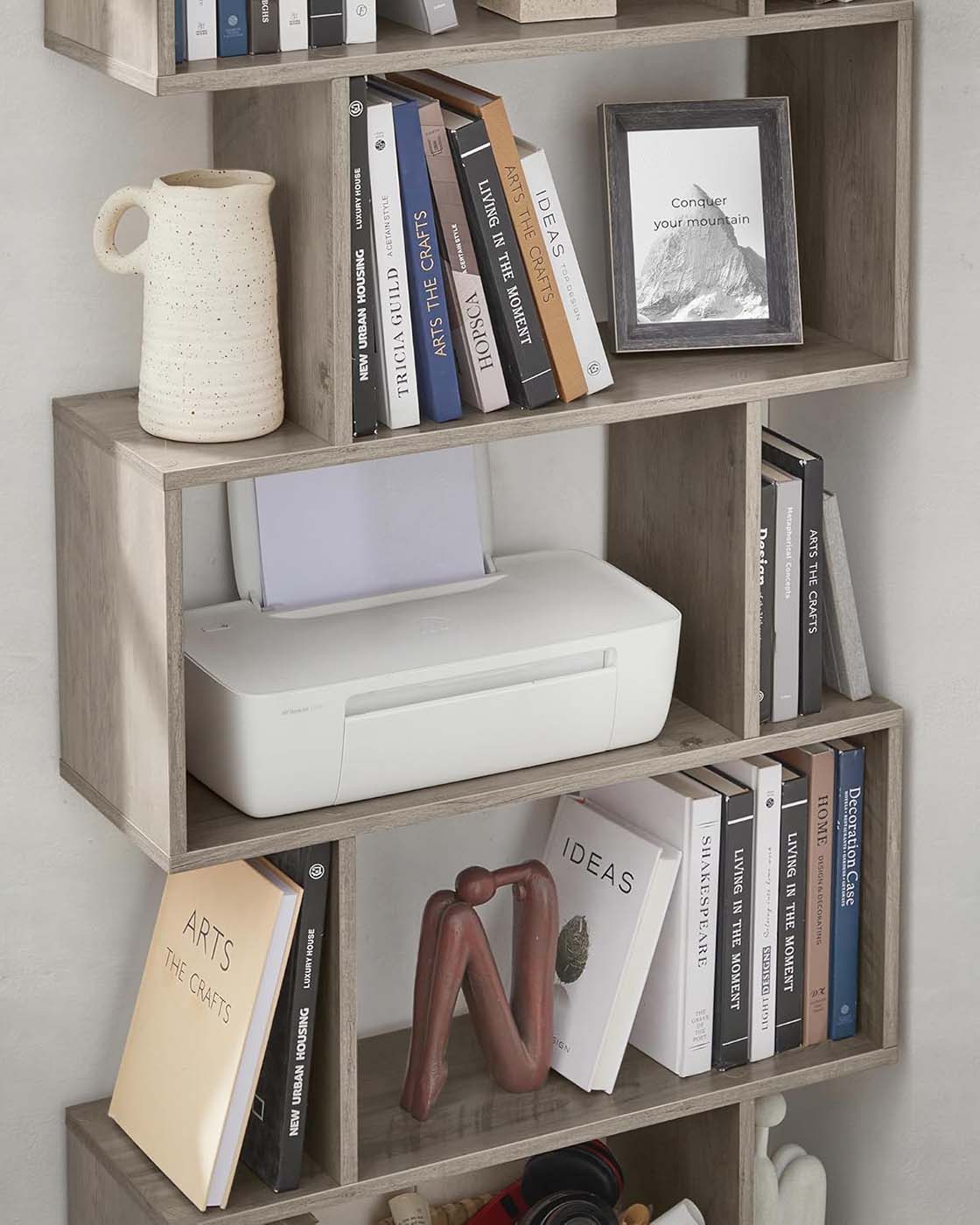 Wooden Bookcase – Greige – 6-Tier Design – Freestanding Room Divider