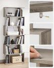 Wooden Bookcase – Greige – 6-Tier Design – Freestanding Room Divider