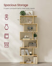 6-Tier Freestanding Cube Display Shelf – Wood – Natural Oak – Multi-Functional Room Divider