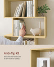 6-Tier Freestanding Cube Display Shelf – Wood – Natural Oak – Multi-Functional Room Divider