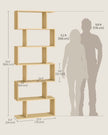 6-Tier Freestanding Cube Display Shelf – Wood – Natural Oak – Multi-Functional Room Divider