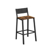Bar Stool Set of 2 – Metal and Wood – Industrial Style – Counter Height