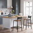 Bar Stool Set of 2 – Metal and Wood – Industrial Style – Counter Height