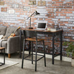 Bar Stool Set of 2 – Metal and Wood – Industrial Style – Counter Height
