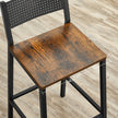 Bar Stool Set of 2 – Metal and Wood – Industrial Style – Counter Height