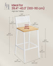 Set of 2 Kitchen Bar Stools – Oak – Beige and White – Industrial Style