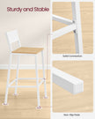 Set of 2 Kitchen Bar Stools – Oak – Beige and White – Industrial Style