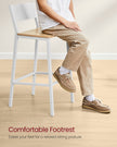 Set of 2 Kitchen Bar Stools – Oak – Beige and White – Industrial Style