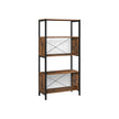 Bookcase – Wood and Metal – Rustic Brown and Black – 5-Tier with Mesh Backs