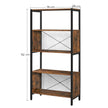 Bookcase – Wood and Metal – Rustic Brown and Black – 5-Tier with Mesh Backs