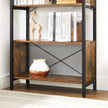 Bookcase – Wood and Metal – Rustic Brown and Black – 5-Tier with Mesh Backs