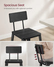 Bar Stool Set of 2 – Steel Frame – Ash Black and Ink Black – Backrest and Easy Assembly
