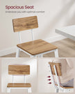 Bar Stool Set – Steel Frame – Wheat Brown and Cloud White – Backrest, Easy Assembly