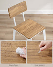Bar Stool Set – Steel Frame – Wheat Brown and Cloud White – Backrest, Easy Assembly