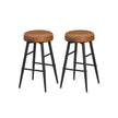 Bar Stools Set of 2 – Synthetic Leather – Black – 63 cm Tall with Easy Assembly