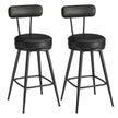 Swivel Bar Stools Set of 2 – Synthetic Leather – Caramel Brown – 360° Design