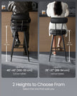 Swivel Bar Stools Set of 2 – Synthetic Leather – Caramel Brown – 360° Design