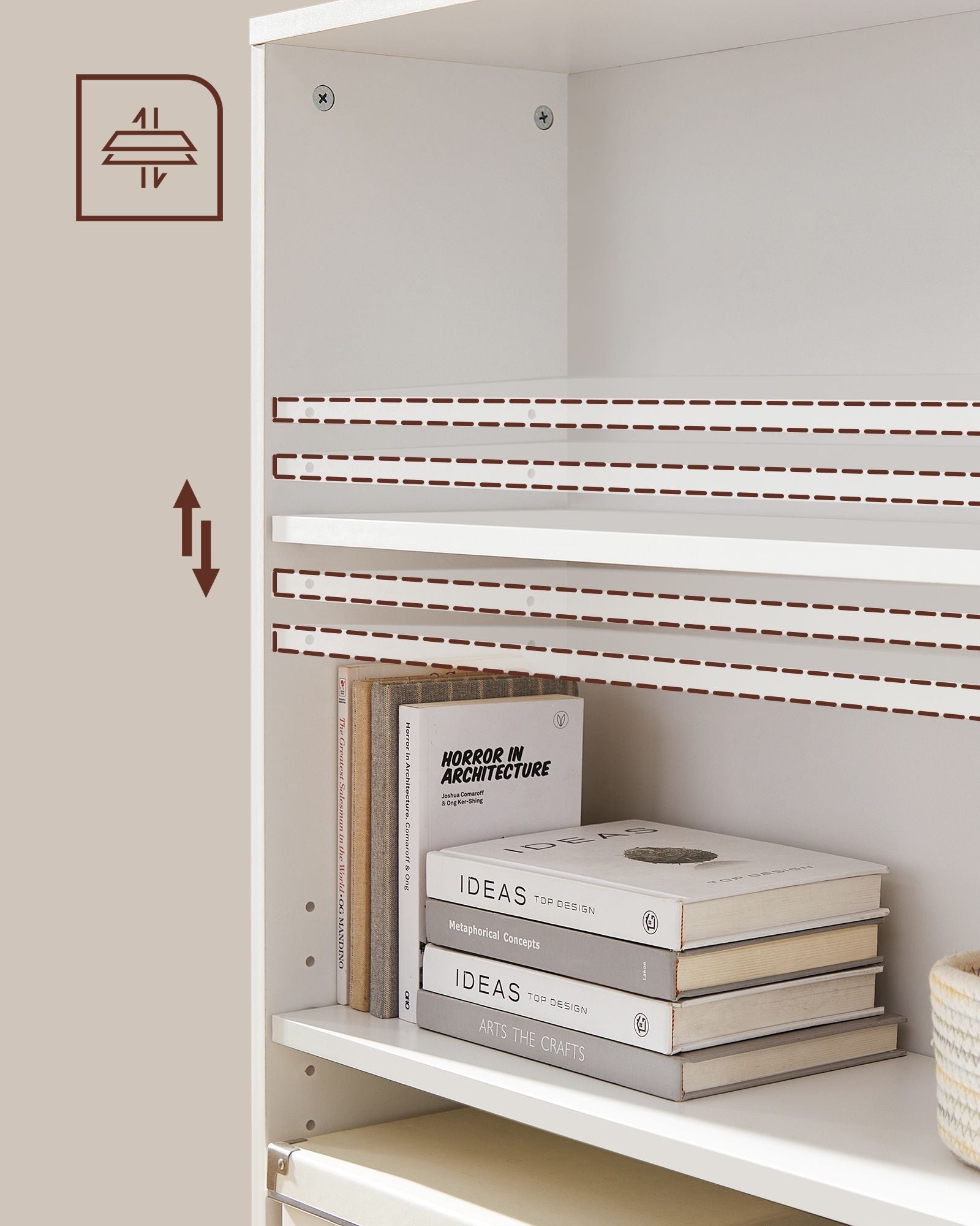 Bookcase – Wood – Natural Finish – 4-Tier with Adjustable Shelves