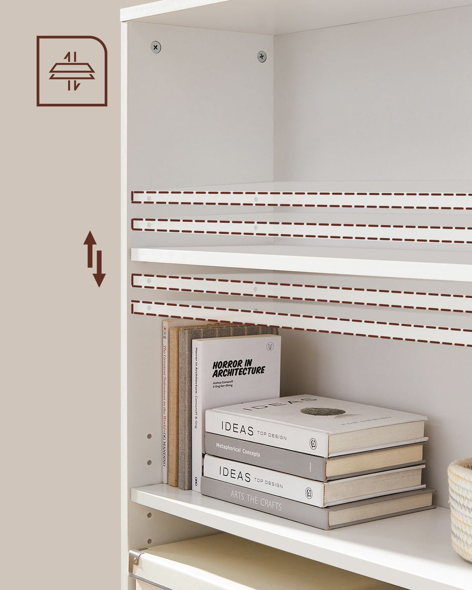 Bookcase – Wood – Natural Finish – 4-Tier with Adjustable Shelves