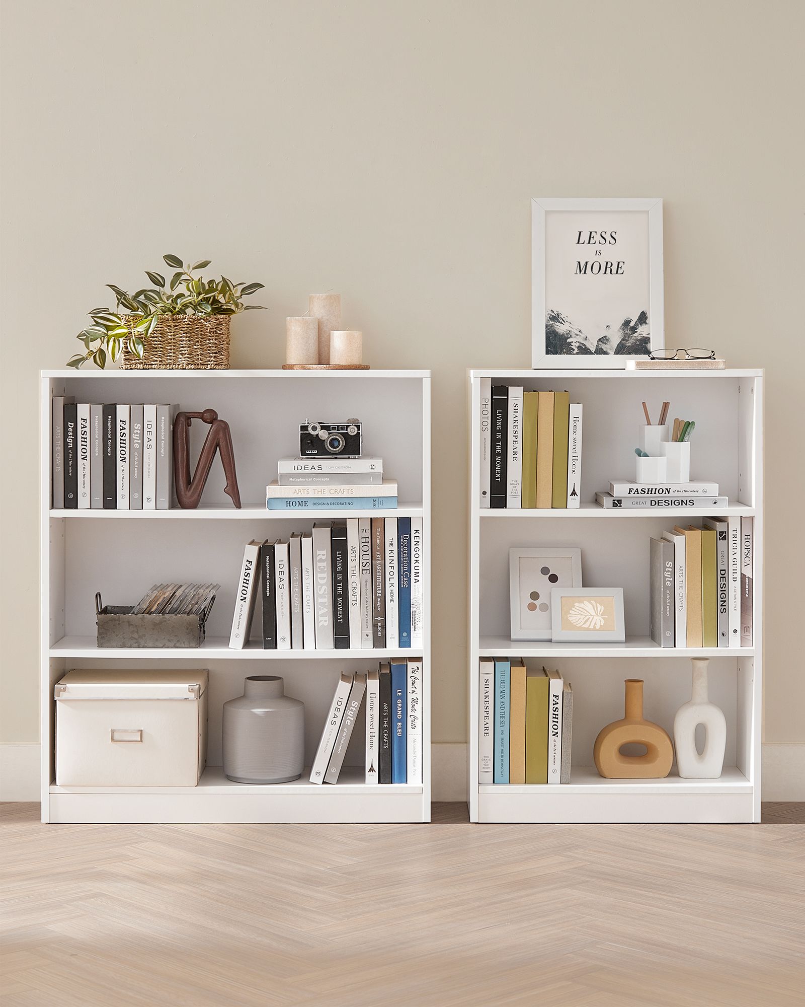 Bookcase – Wood – Natural Finish – 4-Tier with Adjustable Shelves