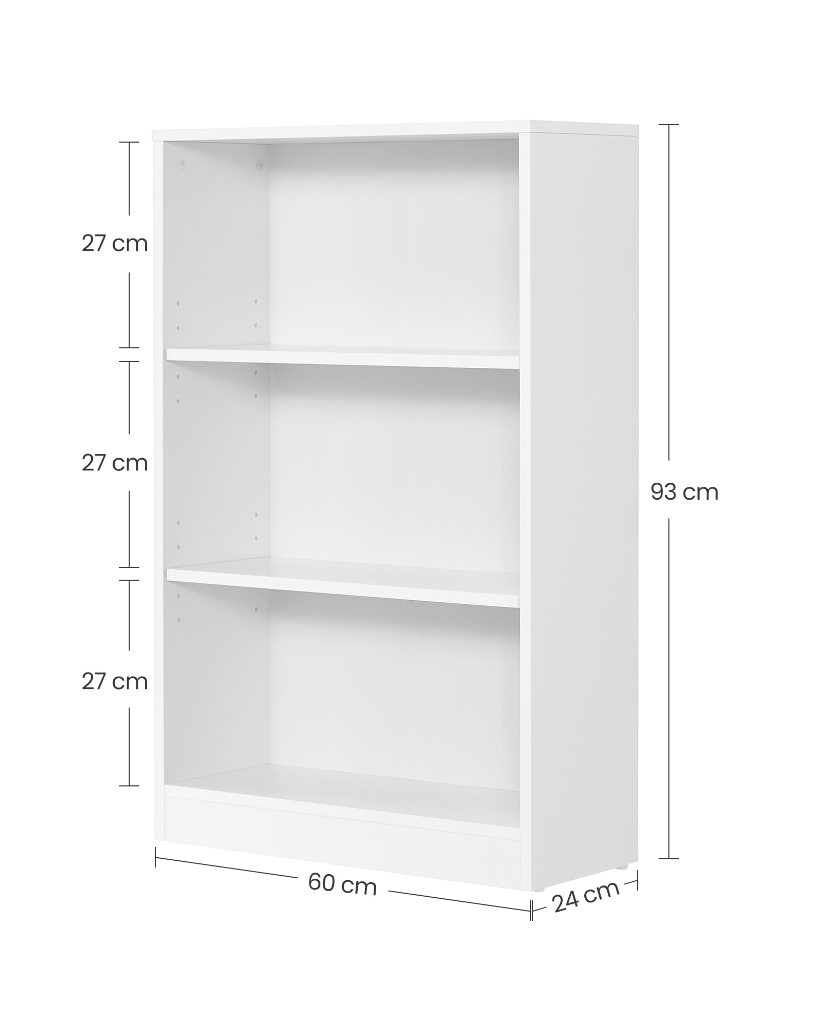 Bookcase – Wood – Natural Finish – 4-Tier with Adjustable Shelves