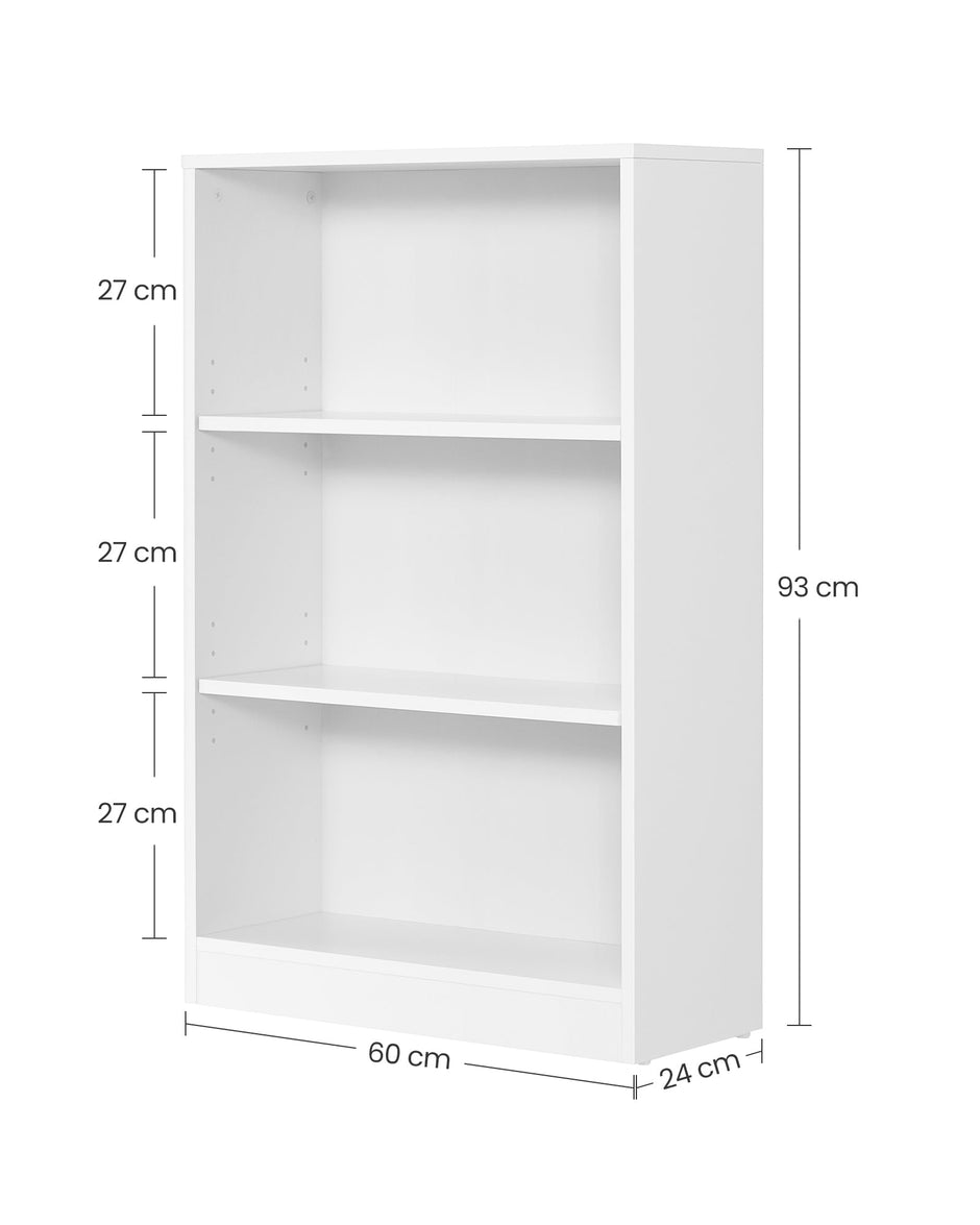 Bookcase – Wood – Natural Finish – 4-Tier with Adjustable Shelves