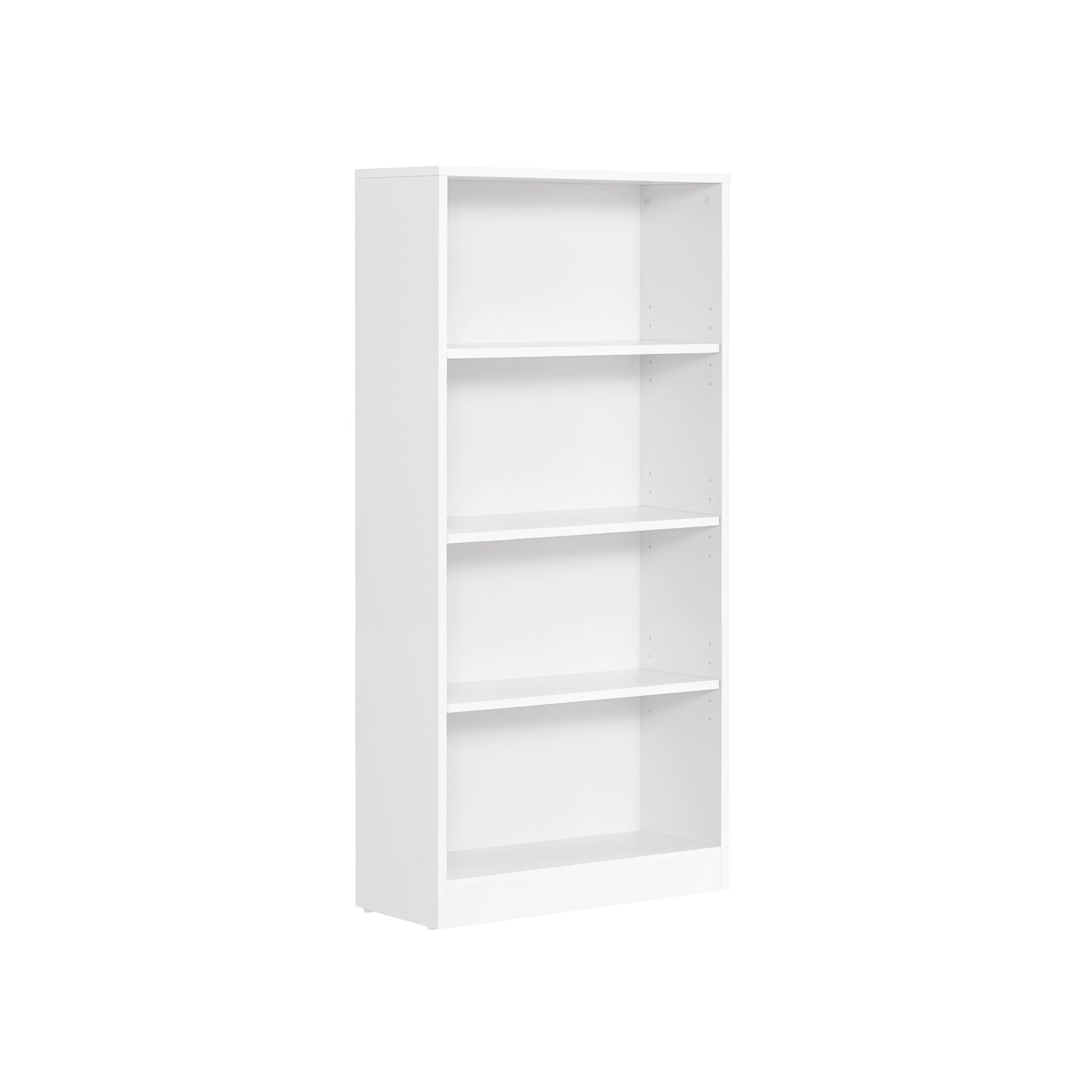 4 Tier Bookcase – Wood – White – Adjustable Shelves and Children's Bookshelf