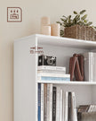 4 Tier Bookcase – Wood – White – Adjustable Shelves and Children's Bookshelf