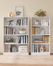 4 Tier Bookcase – Wood – White – Adjustable Shelves and Children's Bookshelf