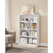 4 Tier Bookcase – Wood – Natural Finish – Adjustable Shelves for Children's Books and Home Office Storage