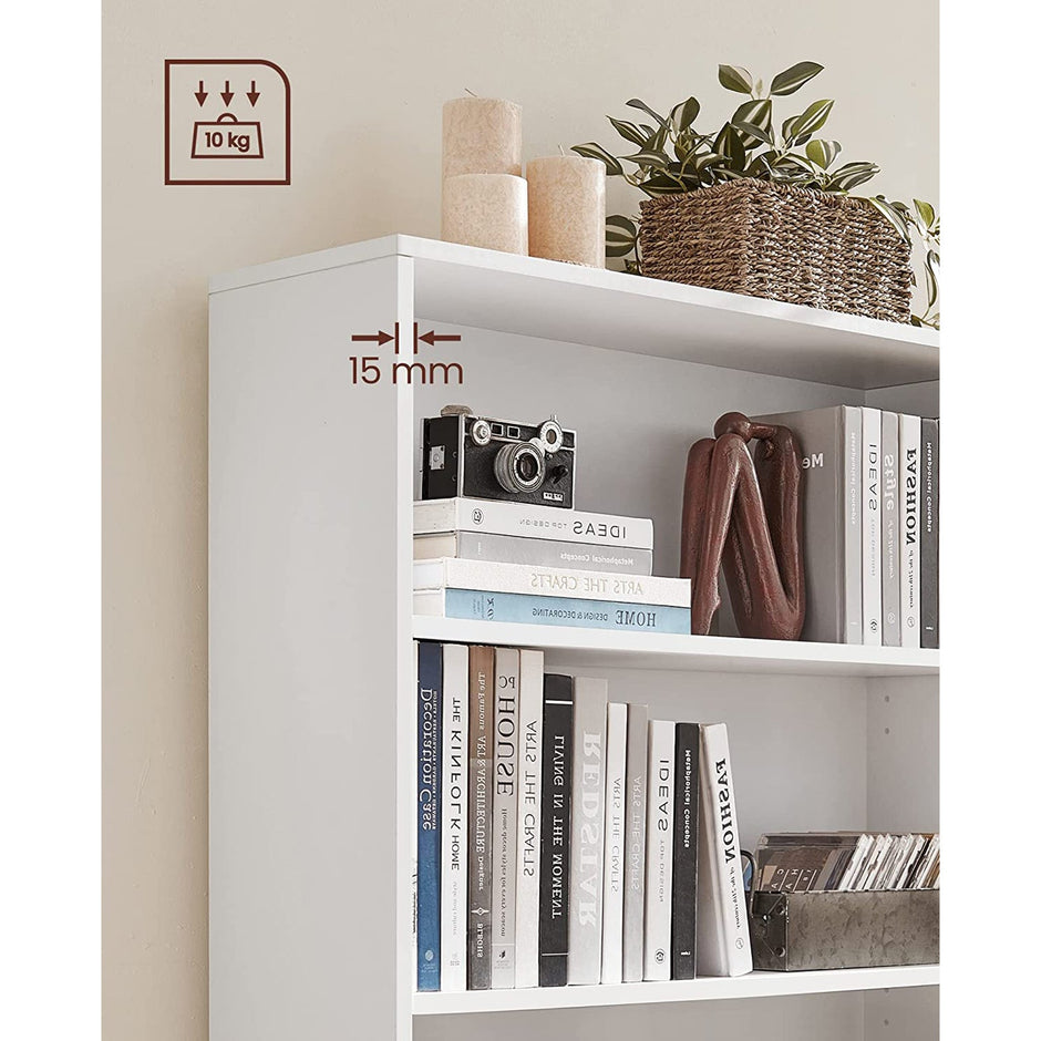 4 Tier Bookcase – Wood – Natural Finish – Adjustable Shelves for Children's Books and Home Office Storage