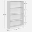 4 Tier Bookcase – Wood – Natural Finish – Adjustable Shelves for Children's Books and Home Office Storage