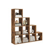 Staircase Shelf – Wooden – White – 10 Open Cubes, Free Standing and Room Divider