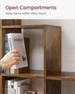 Staircase Shelf – Wooden – White – 10 Open Cubes, Free Standing and Room Divider