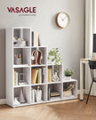 Bookcase – Wood – White – 10 Open Cubes, Free Standing Shelf