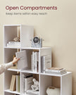 Bookcase – Wood – White – 10 Open Cubes, Free Standing Shelf