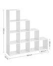 Bookcase – Wood – White – 10 Open Cubes, Free Standing Shelf