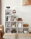 Bookcase – Wood – White – 10 Open Cubes, Free Standing Shelf