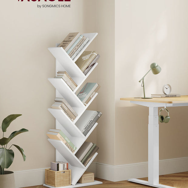 8-Tier Bookshelf – Wood – Rustic Brown – Floor Standing Design