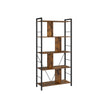 Bookshelf – Wood and Metal – Rustic Brown and Black – 5-Tier Industrial Storage Shelf