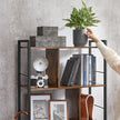 Bookshelf – Wood and Metal – Rustic Brown and Black – 5-Tier Industrial Storage Shelf